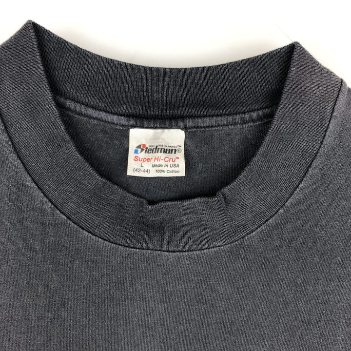 80s-90'S Stedman Print T-Shirt, Made in USA, Men's Size L (Equivalent), Vintage cotton black type Vintage Second Hand