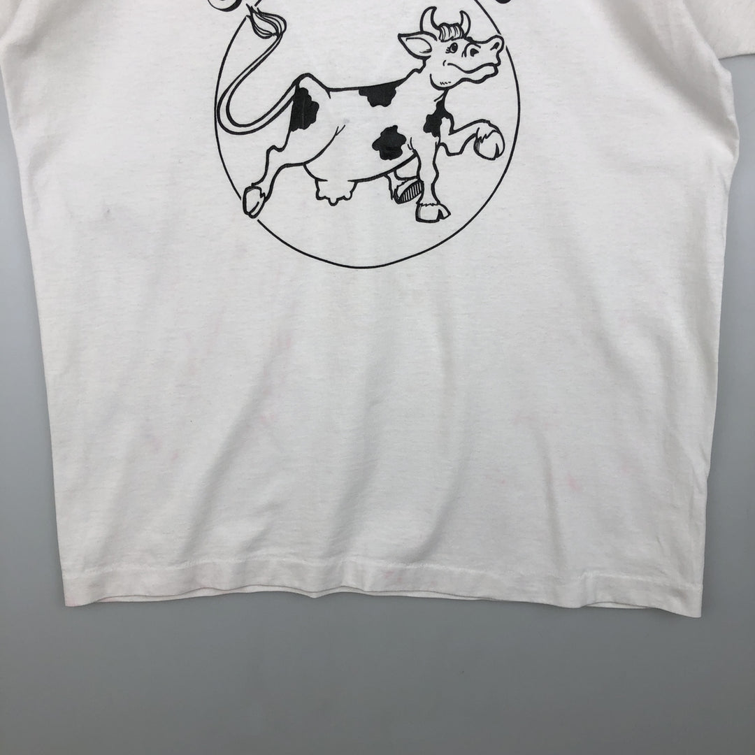 90'S SCREEN STARS printed T-shirt, made in Canada, men's XL size, vintage cotton white type Vintage Second Hand