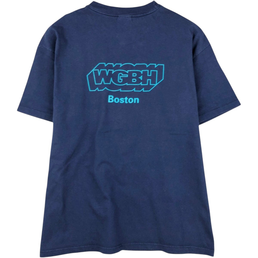 90'S Hanes BEEFY-T WGBH NOVA TV program advertising T-shirt, Made in USA, Men's XL equivalent. cotton navy blue type Vintage Second Hand