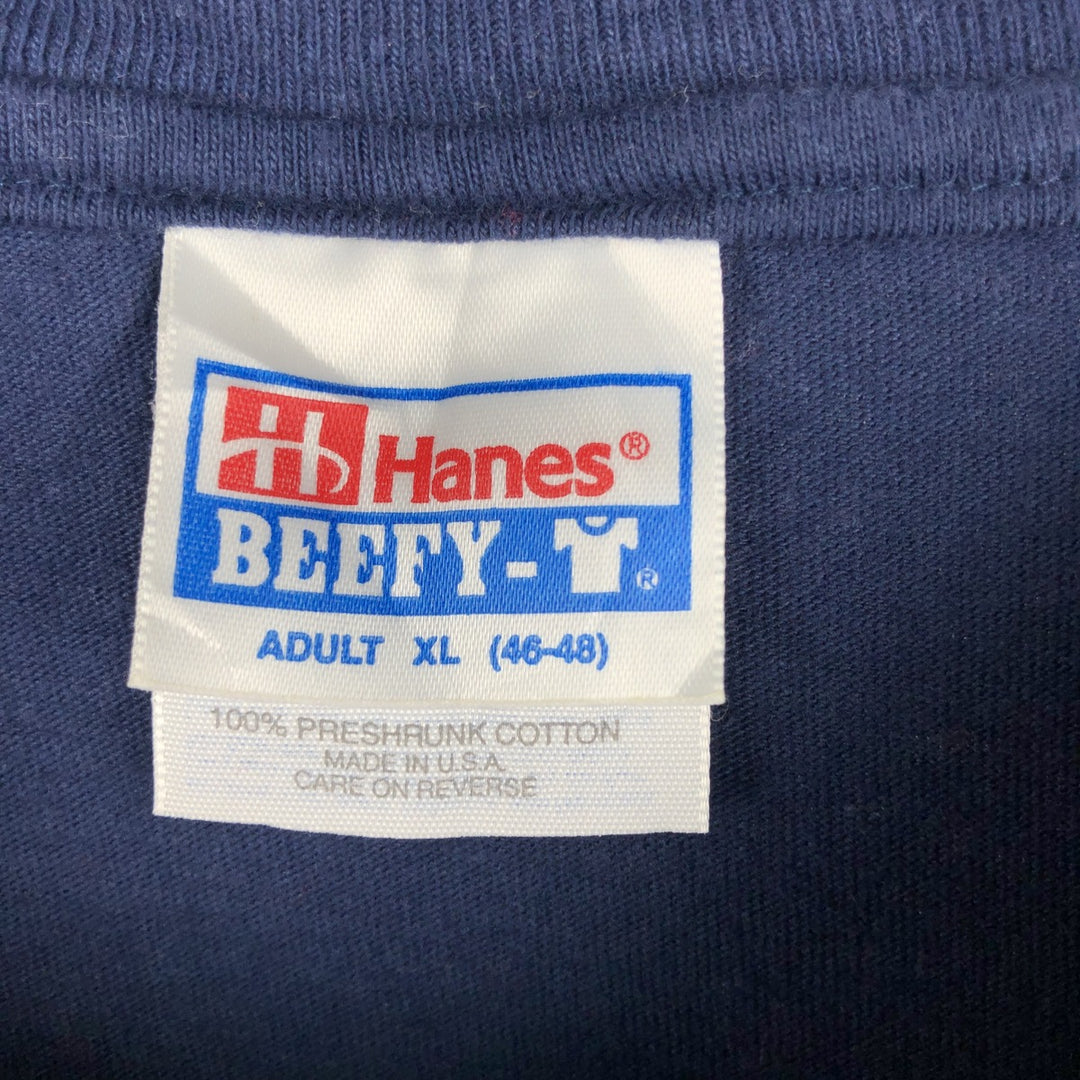 90'S Hanes BEEFY-T WGBH NOVA TV program advertising T-shirt, Made in USA, Men's XL equivalent. cotton navy blue type Vintage Second Hand