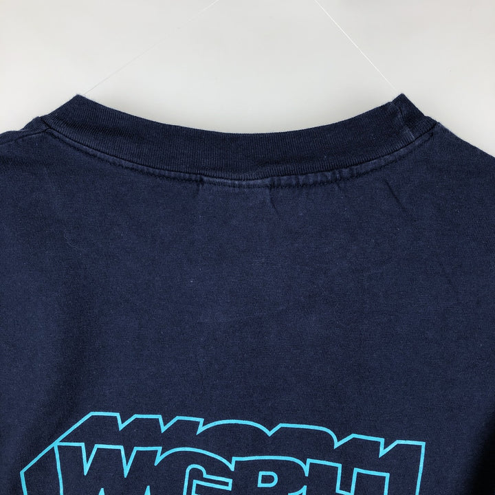 90'S Hanes BEEFY-T WGBH NOVA TV program advertising T-shirt, Made in USA, Men's XL equivalent. cotton navy blue type Vintage Second Hand