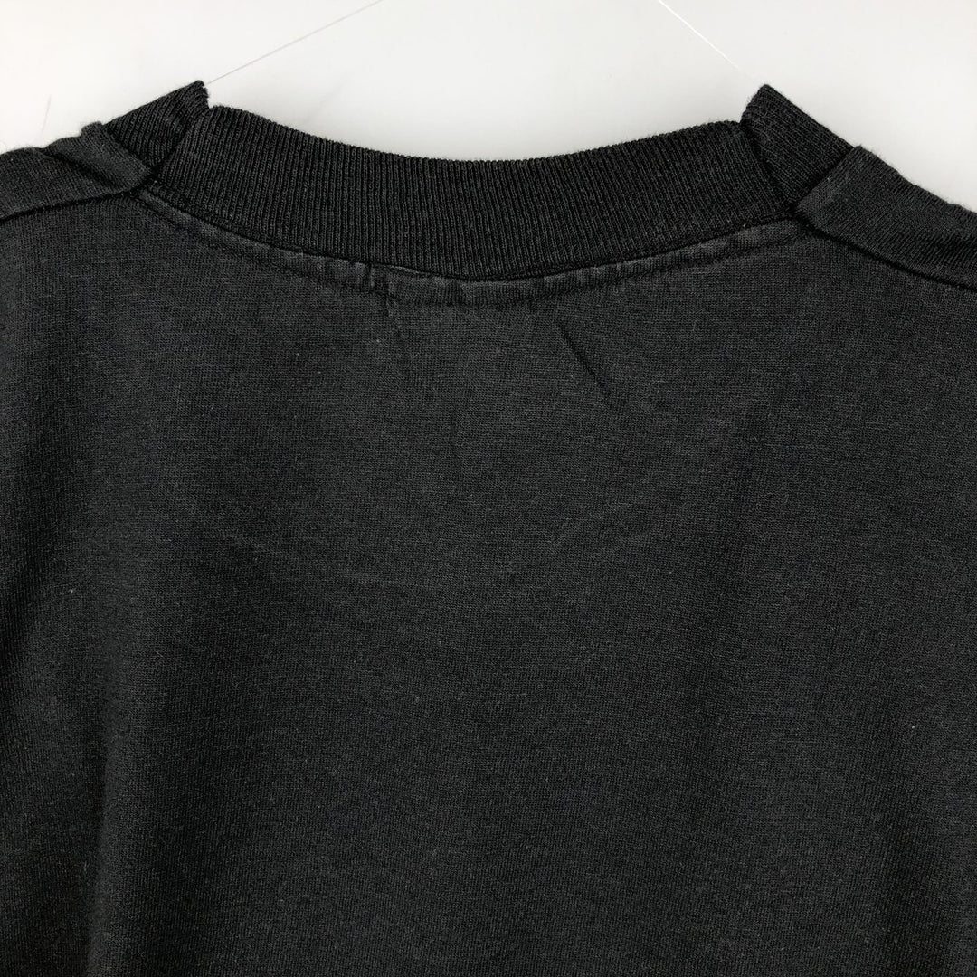 80'S SCREEN STARS Message Print T-Shirt Made in USA Men's L Size Vintage cotton black type Vintage Second Hand