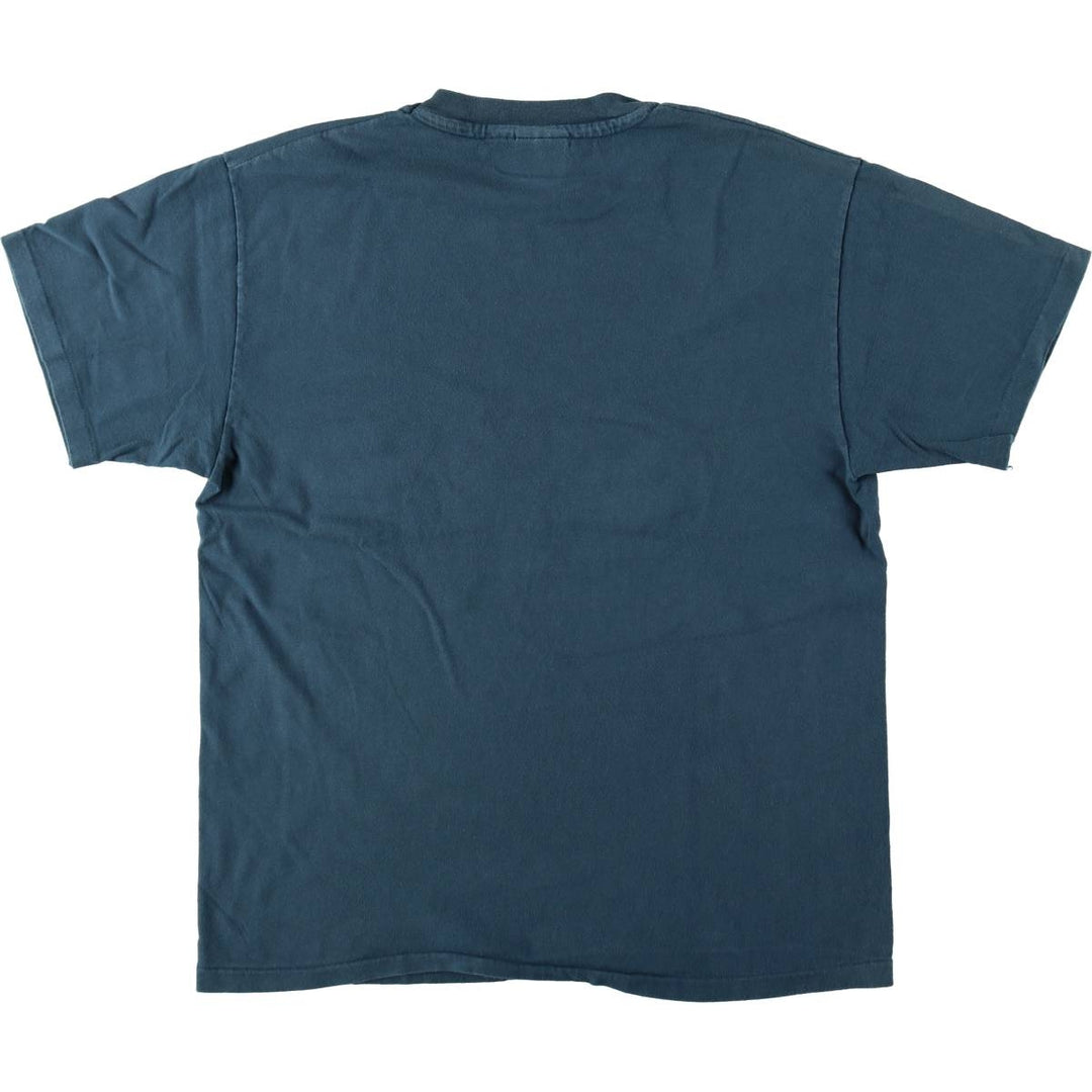 90'S Hanes BEEFY-T Printed T-shirt, Made in USA, Men's L size, Vintage cotton Green type dark green Vintage Second Hand