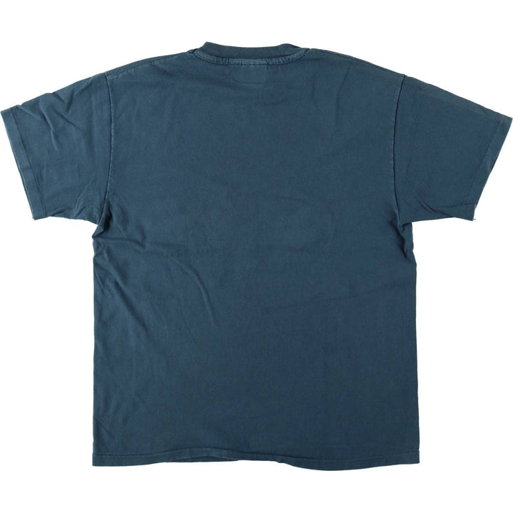 90'S Hanes BEEFY-T Printed T-shirt, Made in USA, Men's L size, Vintage cotton Green type dark green Vintage Second Hand
