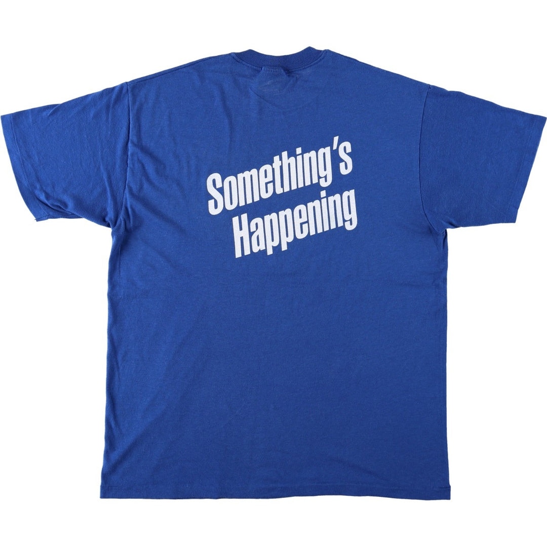 80'S Stedman Advertising T-Shirt, Made in USA, Men's XL equivalent, Vintage cotton blue type Vintage Second Hand