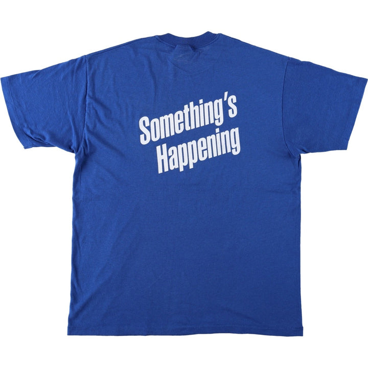 80'S Stedman Advertising T-Shirt, Made in USA, Men's XL equivalent, Vintage cotton blue type Vintage Second Hand