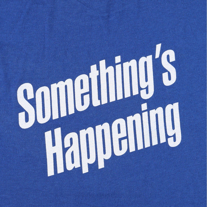 80'S Stedman Advertising T-Shirt, Made in USA, Men's XL equivalent, Vintage cotton blue type Vintage Second Hand