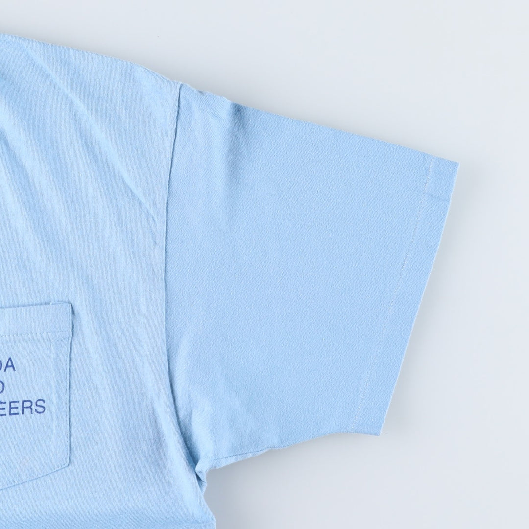 90'S Hanes BEEFY-T Printed T-shirt Made in USA Men's XL Vintage cotton Blue type light blue Vintage Second Hand