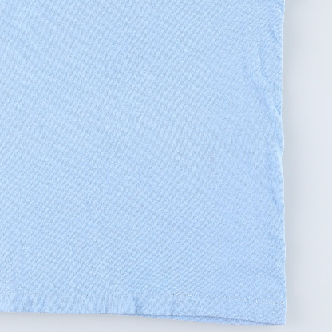 90'S Hanes BEEFY-T Printed T-shirt Made in USA Men's XL Vintage cotton Blue type light blue Vintage Second Hand