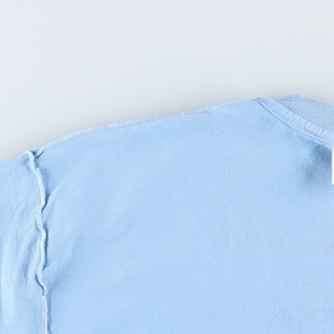 90'S Hanes BEEFY-T Printed T-shirt Made in USA Men's XL Vintage cotton Blue type light blue Vintage Second Hand