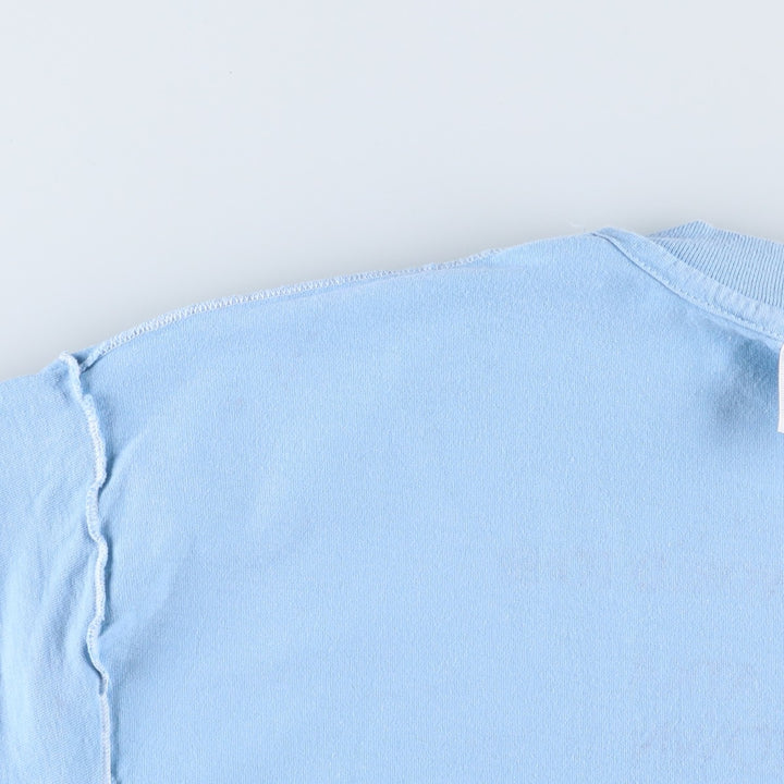 90'S Hanes BEEFY-T Printed T-shirt Made in USA Men's XL Vintage cotton Blue type light blue Vintage Second Hand