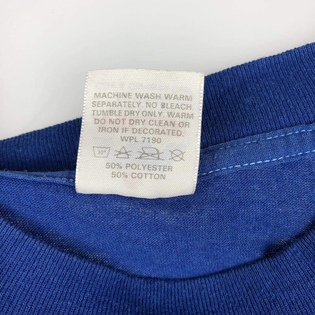 80'S Miller Print T-Shirt, Made in USA, Men's XL equivalent, Vintage polyester blue type Vintage Second Hand