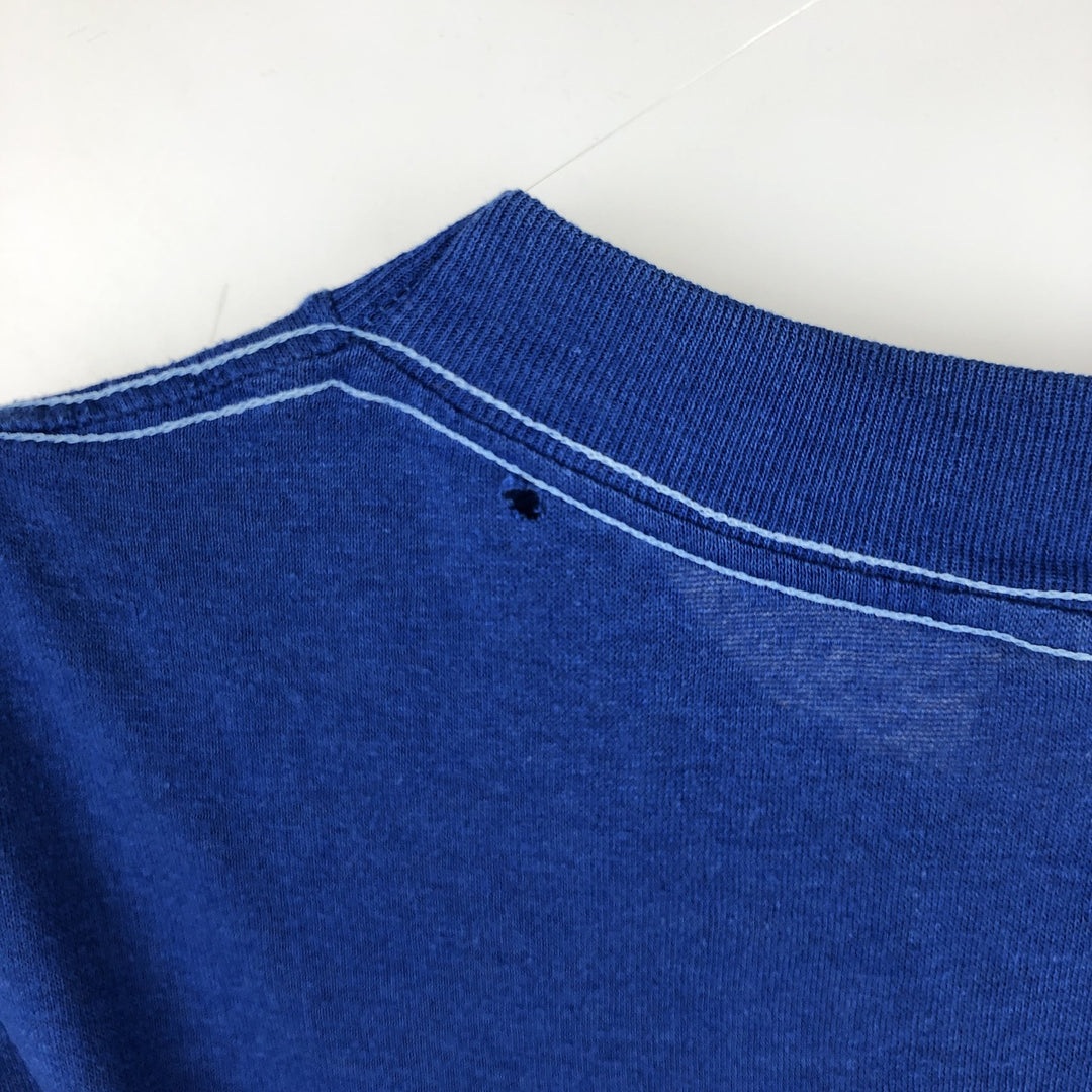 80'S Miller Print T-Shirt, Made in USA, Men's XL equivalent, Vintage polyester blue type Vintage Second Hand
