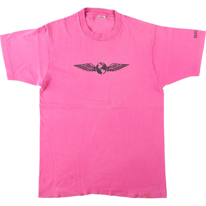 90'S Fruit of the Loom Jeppesen Sanderson Advertising T-Shirt, Made in USA, Men's Size L (approx.), Vintage cotton pink type Vintage Second Hand