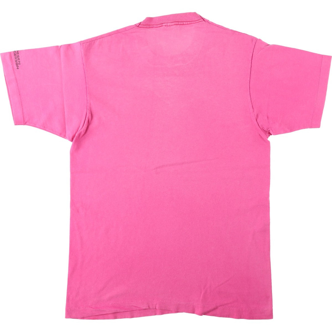 90'S Fruit of the Loom Jeppesen Sanderson Advertising T-Shirt, Made in USA, Men's Size L (approx.), Vintage cotton pink type Vintage Second Hand