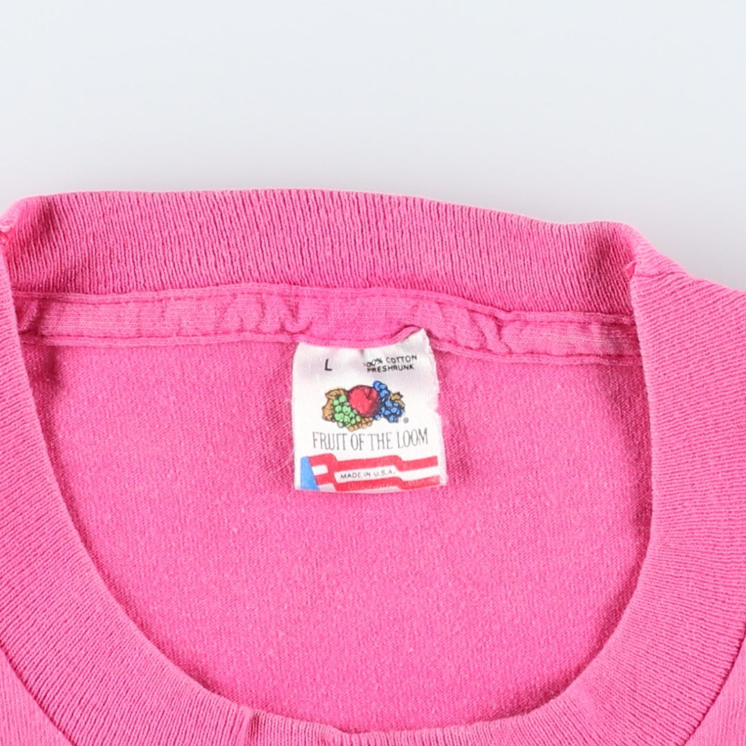 90'S Fruit of the Loom Jeppesen Sanderson Advertising T-Shirt, Made in USA, Men's Size L (approx.), Vintage cotton pink type Vintage Second Hand