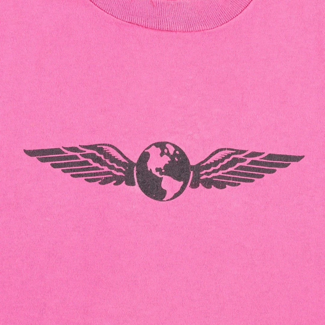 90'S Fruit of the Loom Jeppesen Sanderson Advertising T-Shirt, Made in USA, Men's Size L (approx.), Vintage cotton pink type Vintage Second Hand