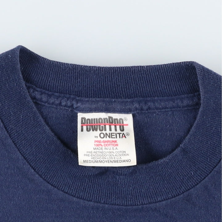 90'S ONEITA Colonial Williamsburg Print T-Shirt, Made in USA, Men's Size M (Equivalent), Vintage cotton navy blue type Vintage Second Hand