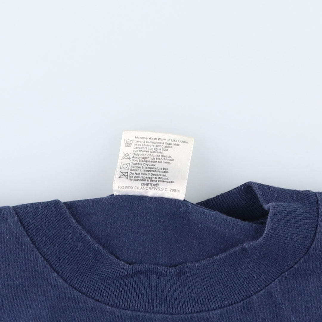 90'S ONEITA Colonial Williamsburg Print T-Shirt, Made in USA, Men's Size M (Equivalent), Vintage cotton navy blue type Vintage Second Hand