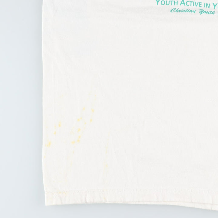 90'S GLOBAL Youth Active in Youth '98 Print T-Shirt, Men's Size L (Equivalent), Vintage cotton white type Vintage Second Hand