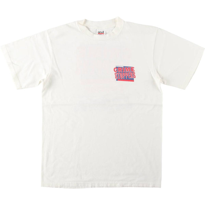 90s-00'S Anvil printed T-shirt, men's size M (approx.) cotton white type Vintage Second Hand