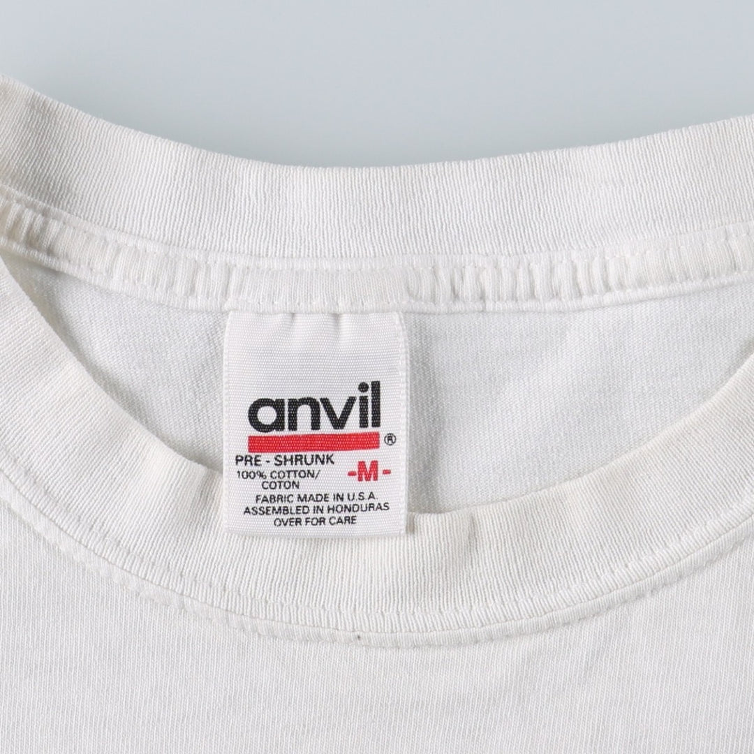 90'S Anvil advertising t-shirt, men's size M equivalent, vintage. cotton white type Vintage Second Hand