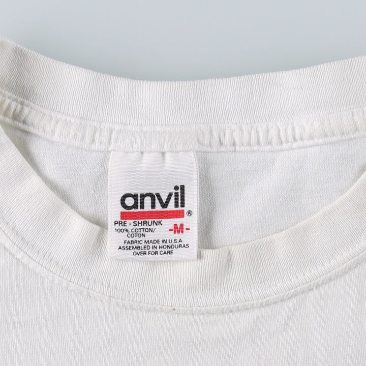 90'S Anvil advertising t-shirt, men's size M equivalent, vintage. cotton white type Vintage Second Hand