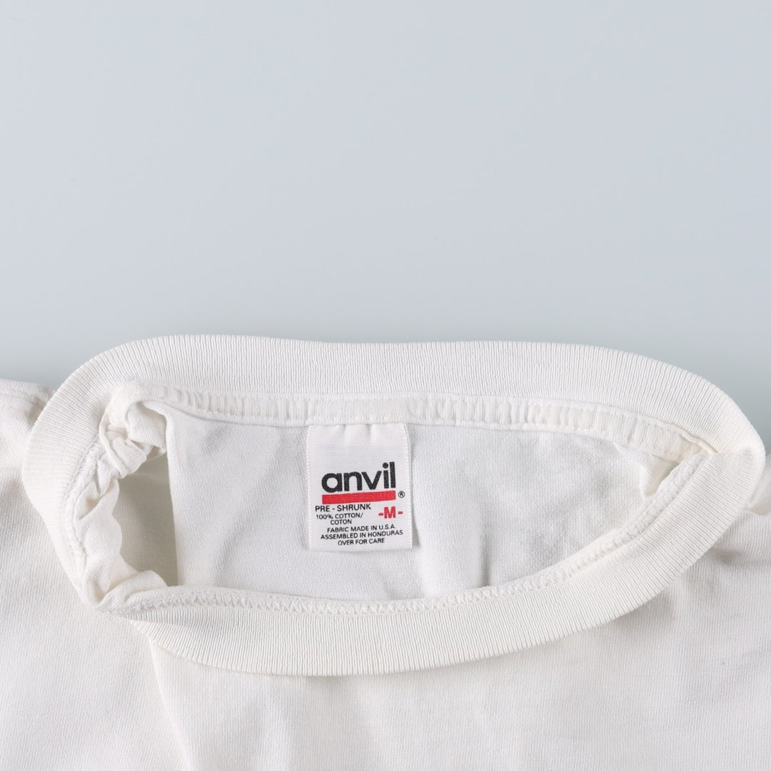 90'S Anvil advertising t-shirt, men's size M equivalent, vintage. cotton white type Vintage Second Hand