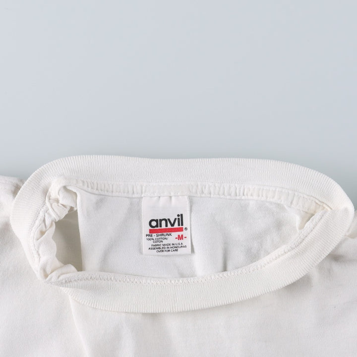 90'S Anvil advertising t-shirt, men's size M equivalent, vintage. cotton white type Vintage Second Hand