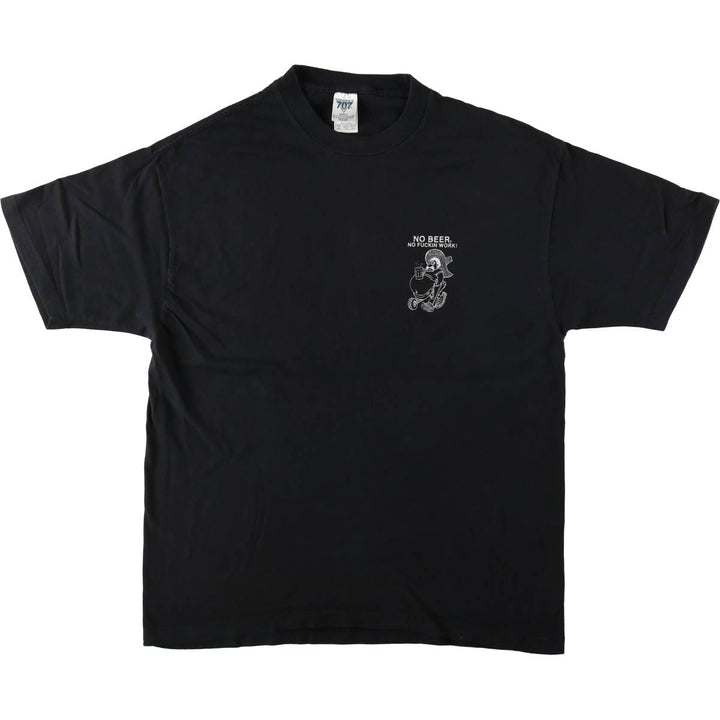 2000'S 707 Message Print T-Shirt, Men's XL (approx.) cotton black type Vintage Second Hand