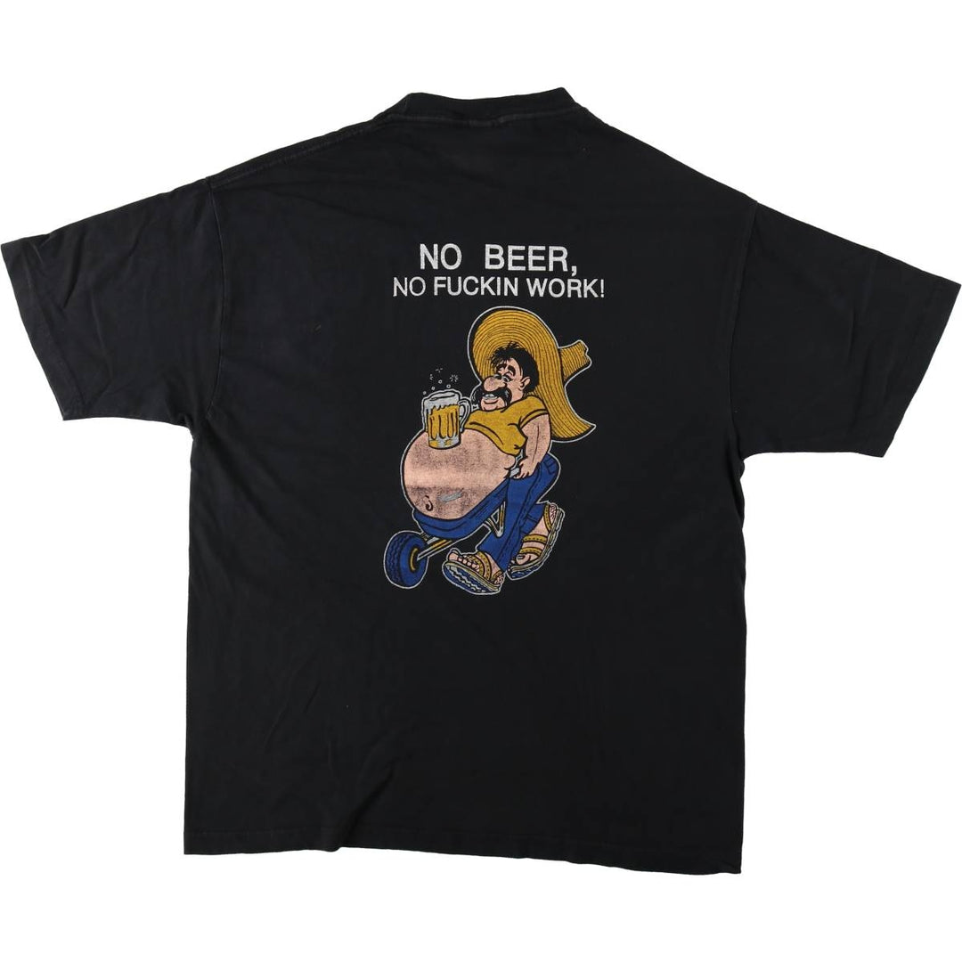 2000'S 707 Message Print T-Shirt, Men's XL (approx.) cotton black type Vintage Second Hand