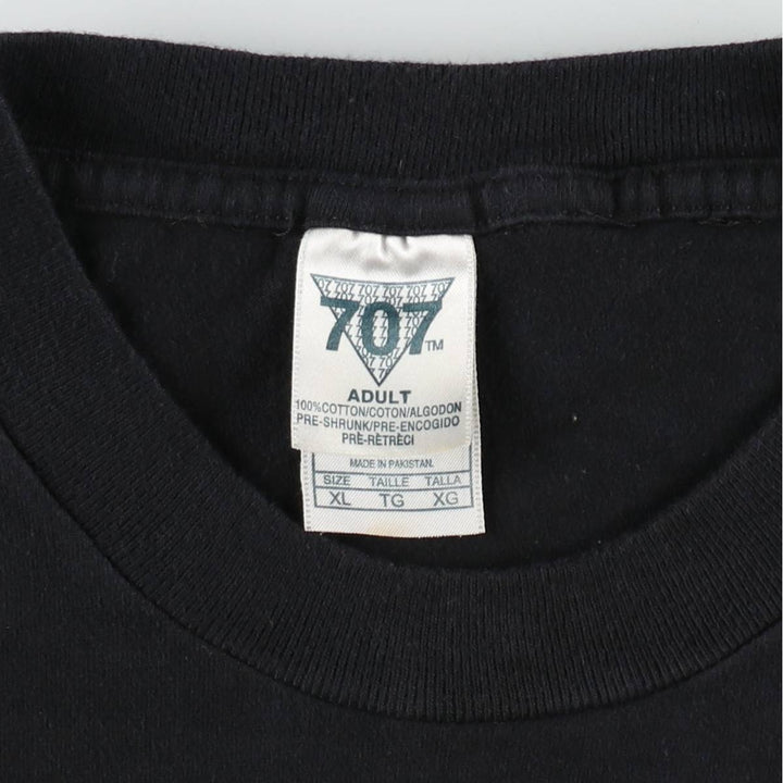 2000'S 707 Message Print T-Shirt, Men's XL (approx.) cotton black type Vintage Second Hand