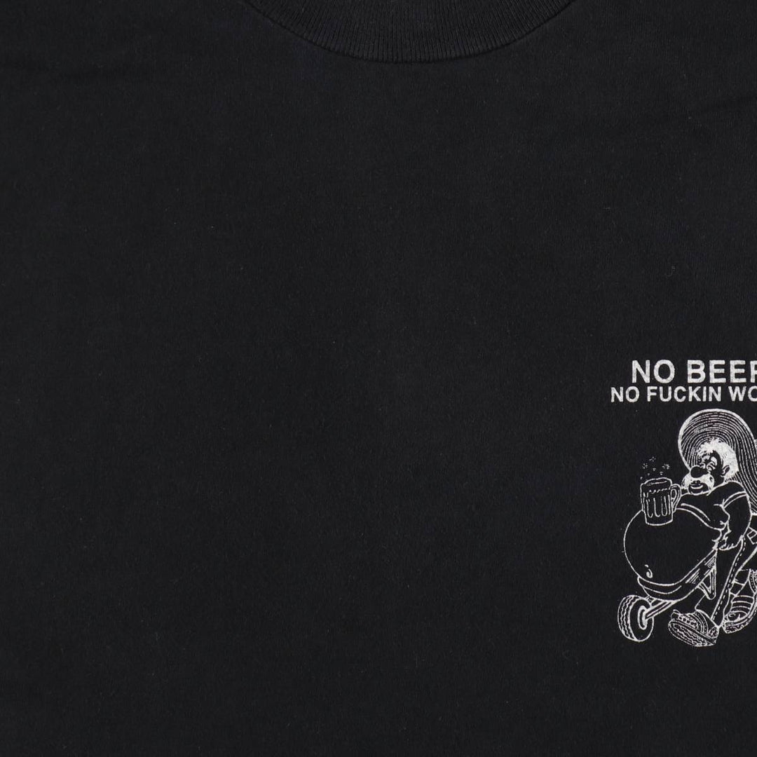 2000'S 707 Message Print T-Shirt, Men's XL (approx.) cotton black type Vintage Second Hand