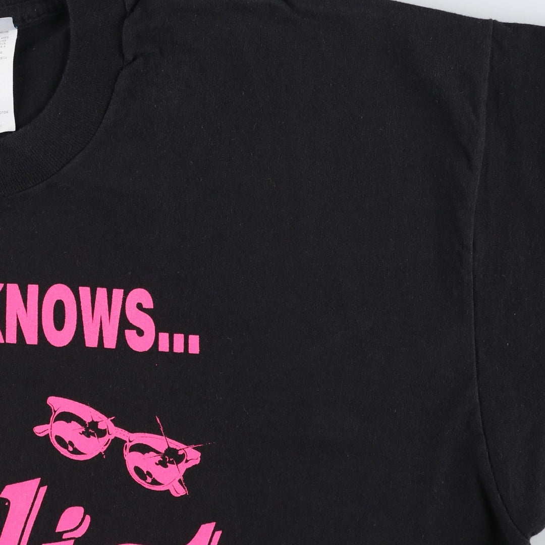 90'S Fruit of the Loom printed T-shirt, made in the USA, men's XL size, vintage cotton black type Vintage Second Hand