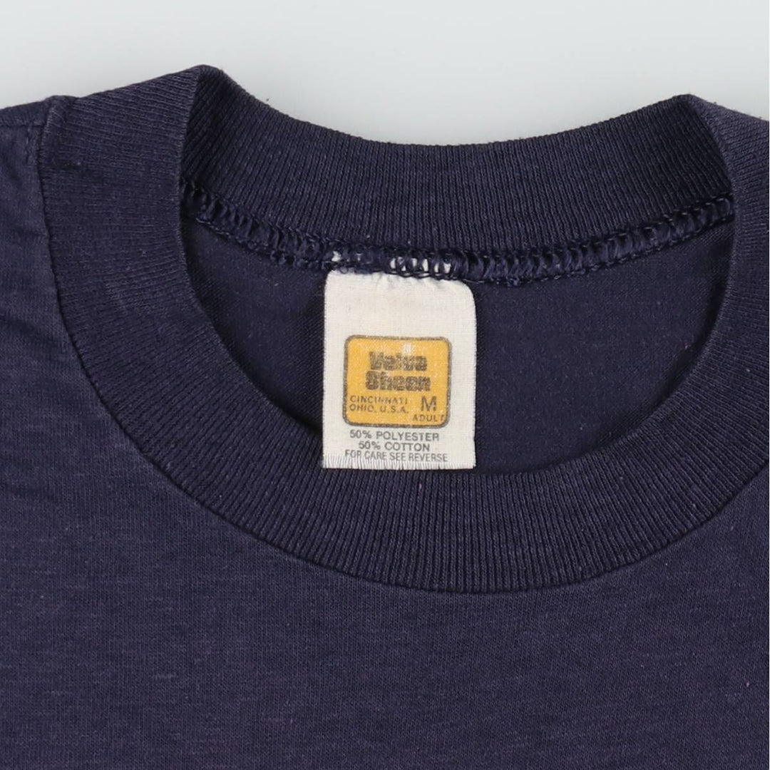 80'S Velva Sheen Penn State College T-shirt, Men's Size M (approx.), Vintage polyester navy blue type Vintage Second Hand