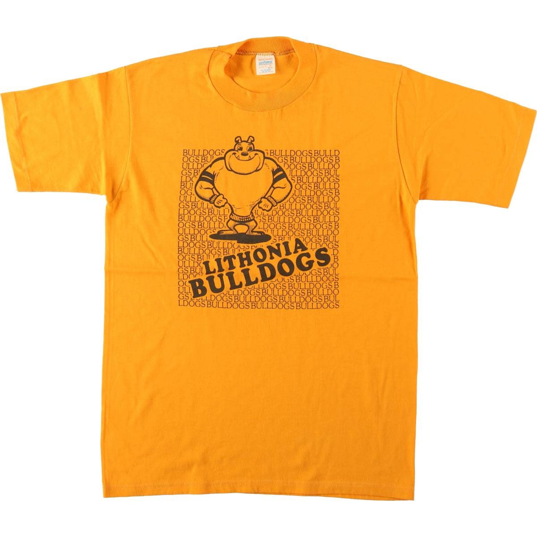 80'S Sportswear GULF COAST Dog Print T-Shirt, Made in USA, Men's Size M (approx.), Vintage polyester yellow type Vintage Second Hand