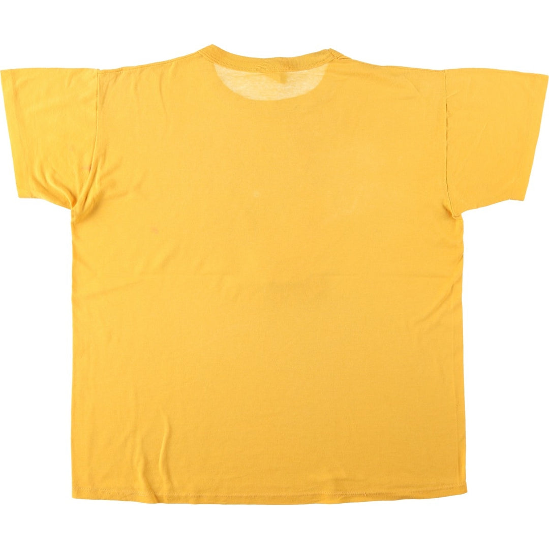 Russell Print T-Shirt, Made in USA, Men's Size L polyester yellow type Vintage Second Hand