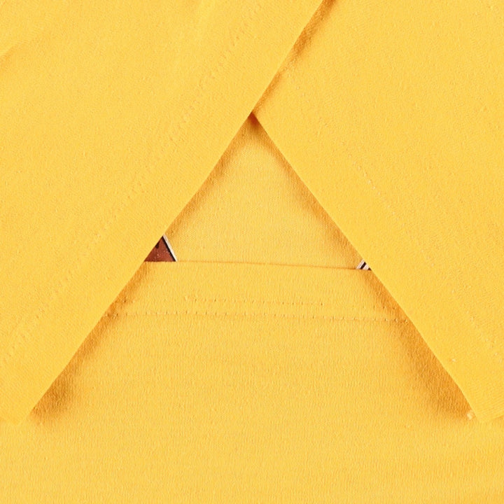 Russell Print T-Shirt, Made in USA, Men's Size L polyester yellow type Vintage Second Hand