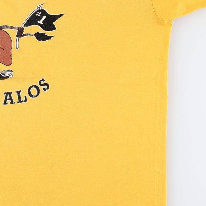 Russell Print T-Shirt, Made in USA, Men's Size L polyester yellow type Vintage Second Hand