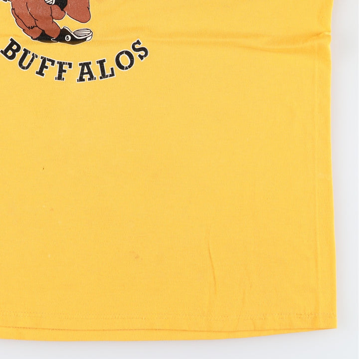Russell Print T-Shirt, Made in USA, Men's Size L polyester yellow type Vintage Second Hand