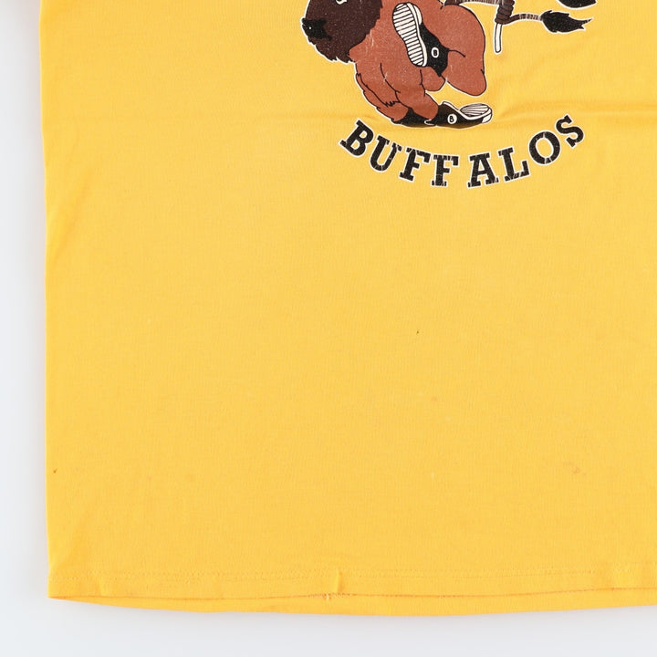 Russell Print T-Shirt, Made in USA, Men's Size L polyester yellow type Vintage Second Hand