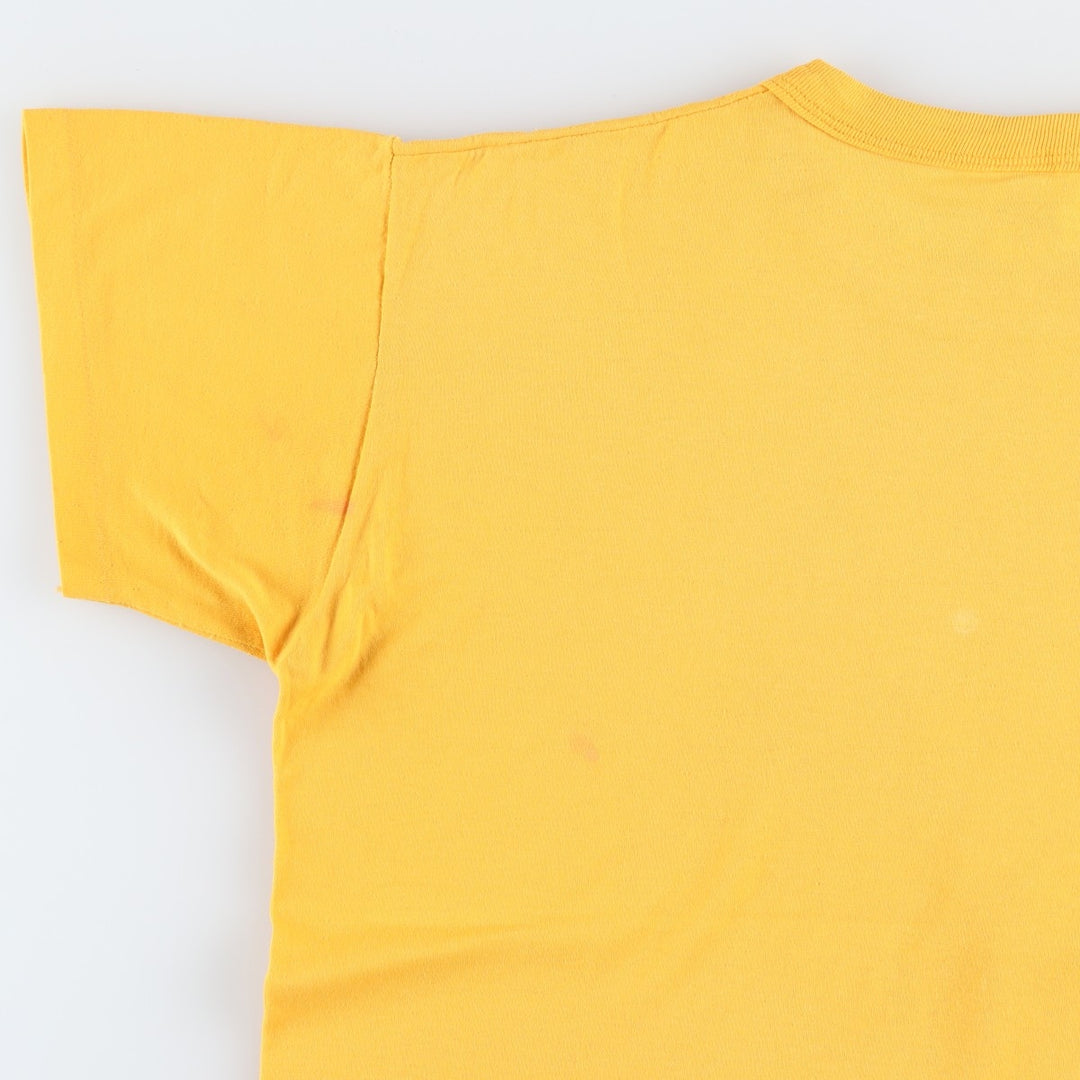Russell Print T-Shirt, Made in USA, Men's Size L polyester yellow type Vintage Second Hand