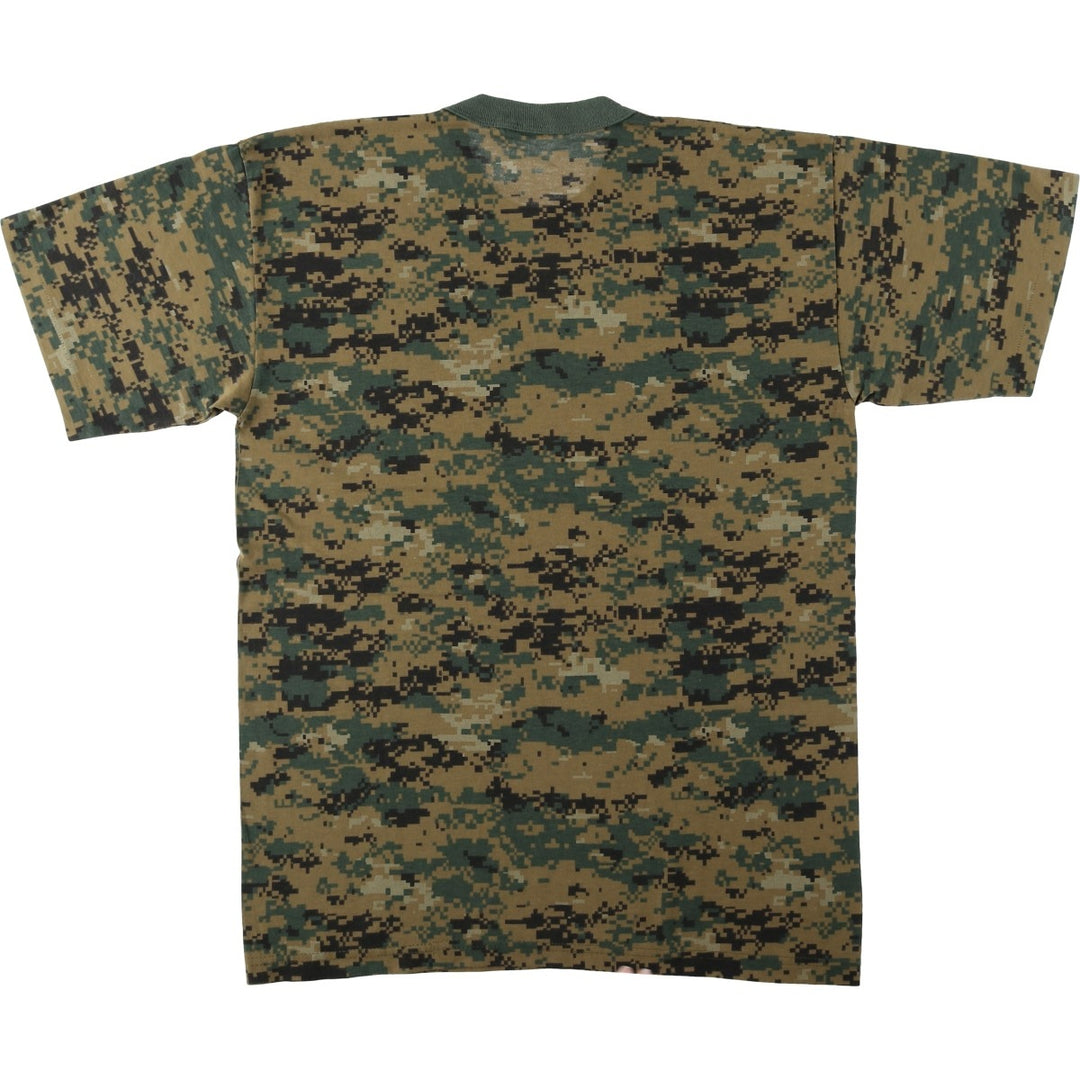 90'S TEE SWING Camouflage Pattern Print T-Shirt, Made in USA, Men's Size L (approx.) polyester Khaki type Vintage Second Hand