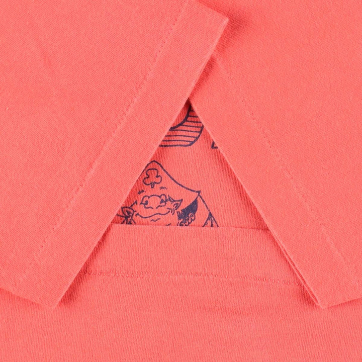 90'S Fruit of the Loom printed T-shirt, made in the USA, men's size L, vintage cotton coral Vintage Second Hand