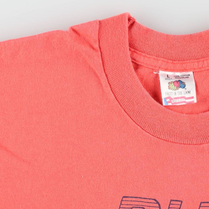 90'S Fruit of the Loom printed T-shirt, made in the USA, men's size L, vintage cotton coral Vintage Second Hand