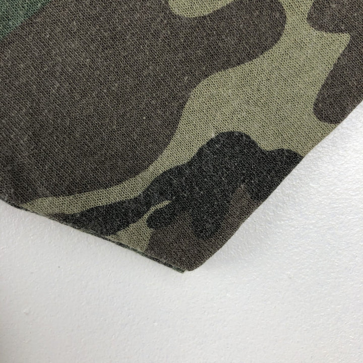 ~90'S Camouflage Pattern Woodland Camo Print T-Shirt, Men's Size L (Equivalent), Vintage unclear Khaki type Vintage Second Hand