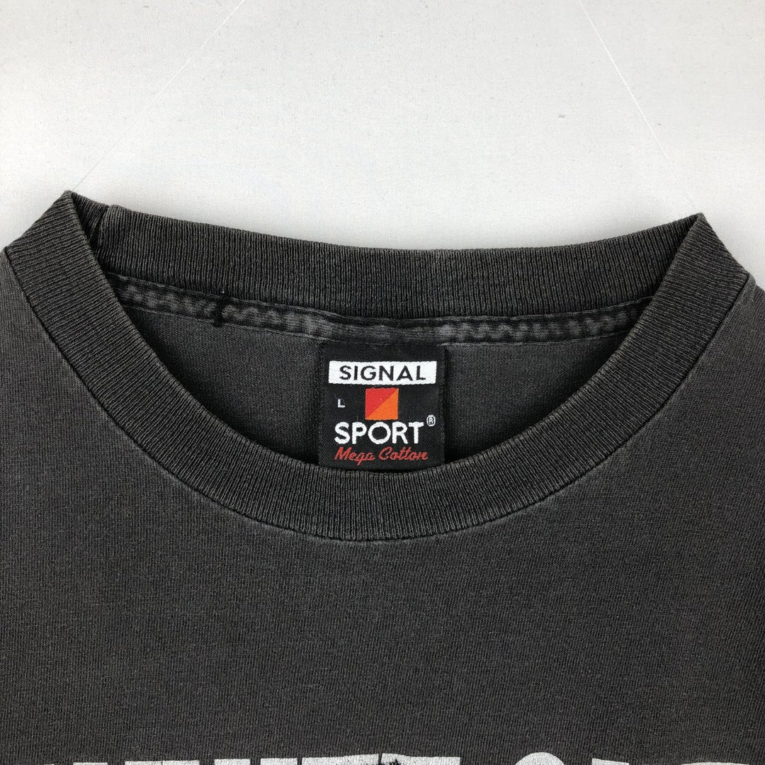 90'S SIGNAL SPORT Print T-Shirt, Made in USA, Men's Size L (Equivalent), Vintage cotton Charcoal Vintage Second Hand