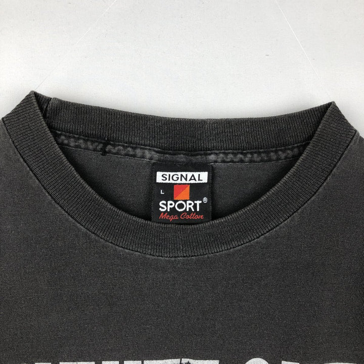 90'S SIGNAL SPORT Print T-Shirt, Made in USA, Men's Size L (Equivalent), Vintage cotton Charcoal Vintage Second Hand