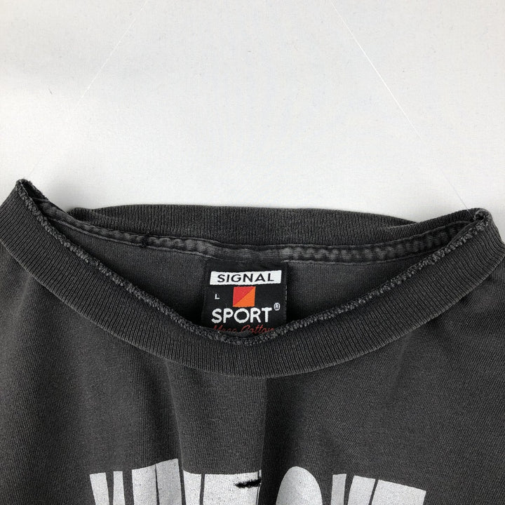 90'S SIGNAL SPORT Print T-Shirt, Made in USA, Men's Size L (Equivalent), Vintage cotton Charcoal Vintage Second Hand