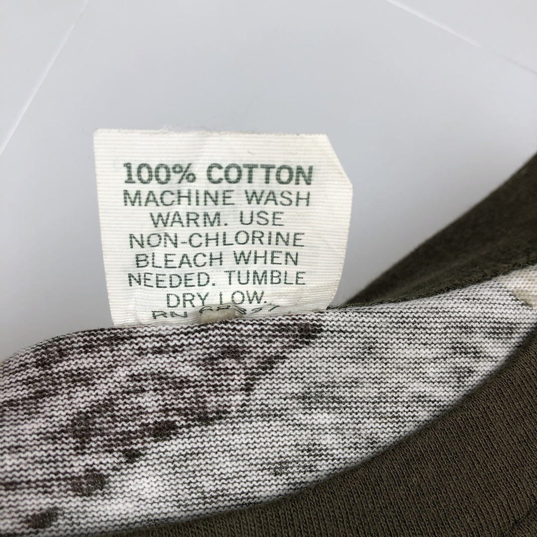 TRAIL CREST Woodland Camo T-Shirt, Men's Size M (approx.) cotton Khaki type Vintage Second Hand